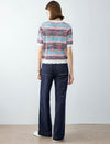Multicolor Striped Short-Sleeve Knit Top