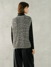 Gray Hollow-Out Round Neck Vintage Old-Money Loose Sweater