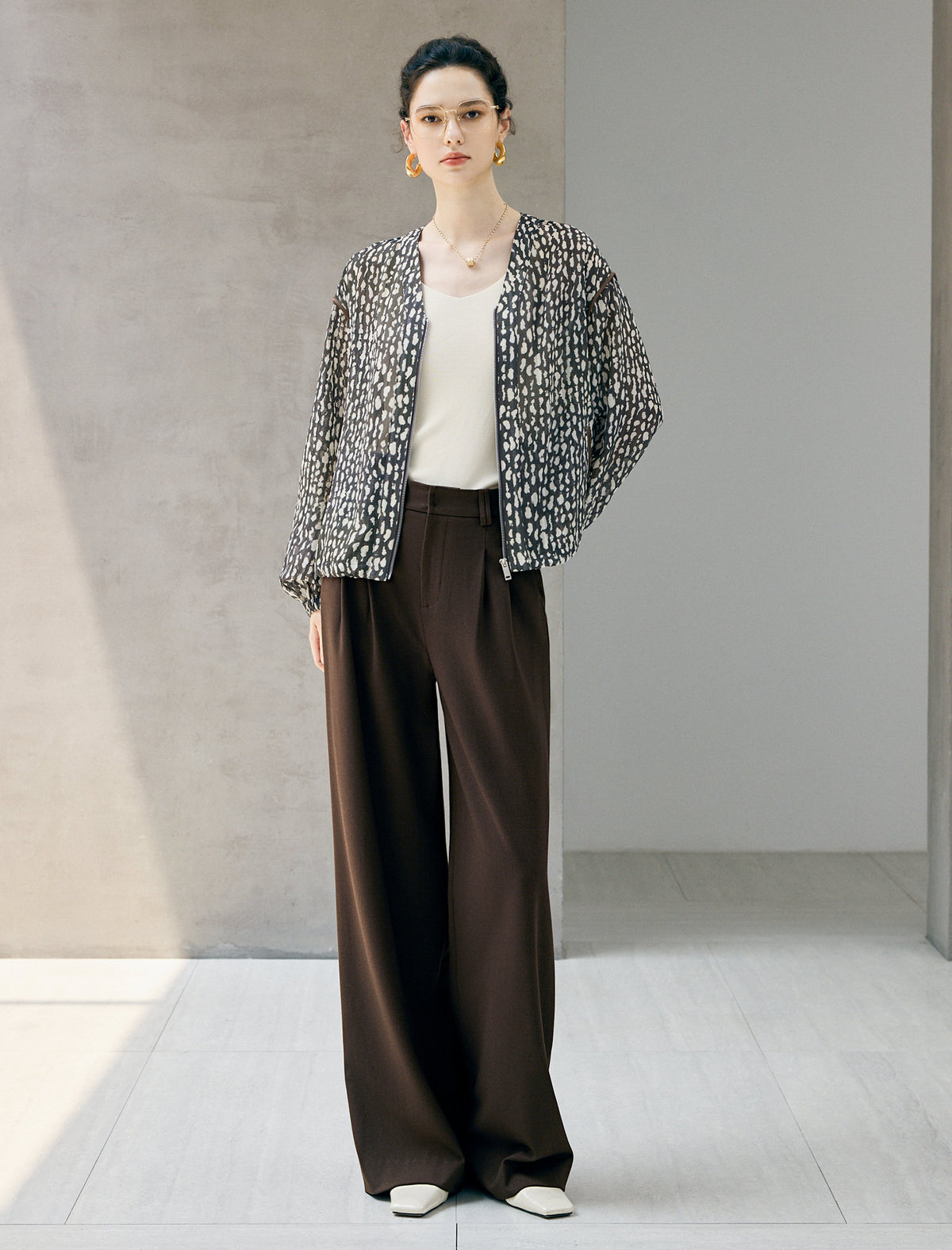 Retro Dot Thin Jacket Coat