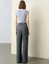 Lace Waistband Wide-Leg Pants