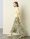 Leopard Print Fishtail Midi Skirt