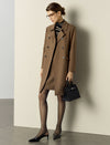 Brown Double-Breasted Notched-Lapel Trench Coat