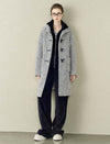 Gray Tweed Toggle Wool Blend Coat