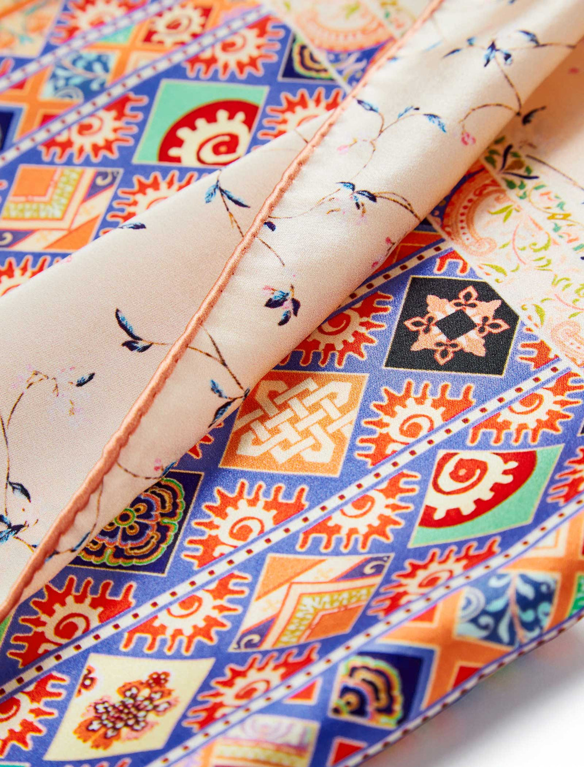 Nomad Mosaic 100% Mulberry Silk Square Scarf