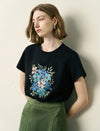 Sequin Floral Embroidered T-Shirt