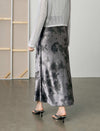 Satin Tie-Dye Midi Skirt