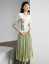 Floral V-Neck Short Sleeve Knit Cardigan