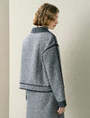 Tweed Wool-Blend Contrast Trim Jacket