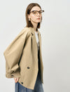 Camel Lapel Loose Short Jacket