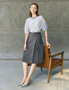 Solid Color Pleated Midi Skirt