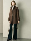 Brown Wool-Blend Self-Tie Coat
