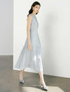 V-Neck Pleated Midi Dress