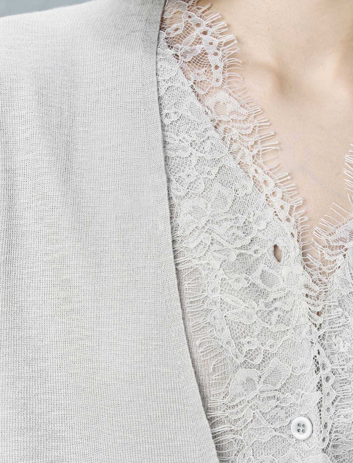 Lace Detail Short Sleeve Knit Cardigan