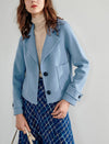 100% Wool Button-Front Cropped Jacket