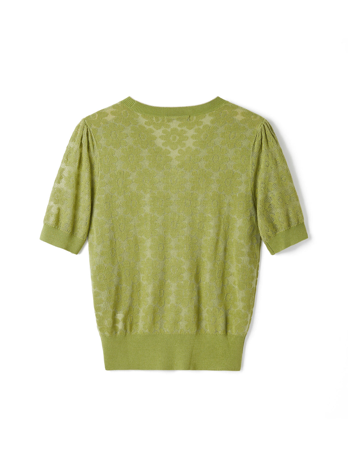 Retro Pearl Beaded Short Sleeve Knit Top