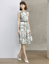 Sleeveless Floral Print Midi Dress for Women