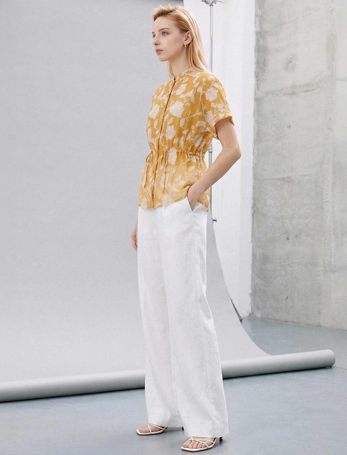 Linen Wide-Leg Pants
