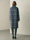 Plaid Wool-Blend Pocket Detail Coat