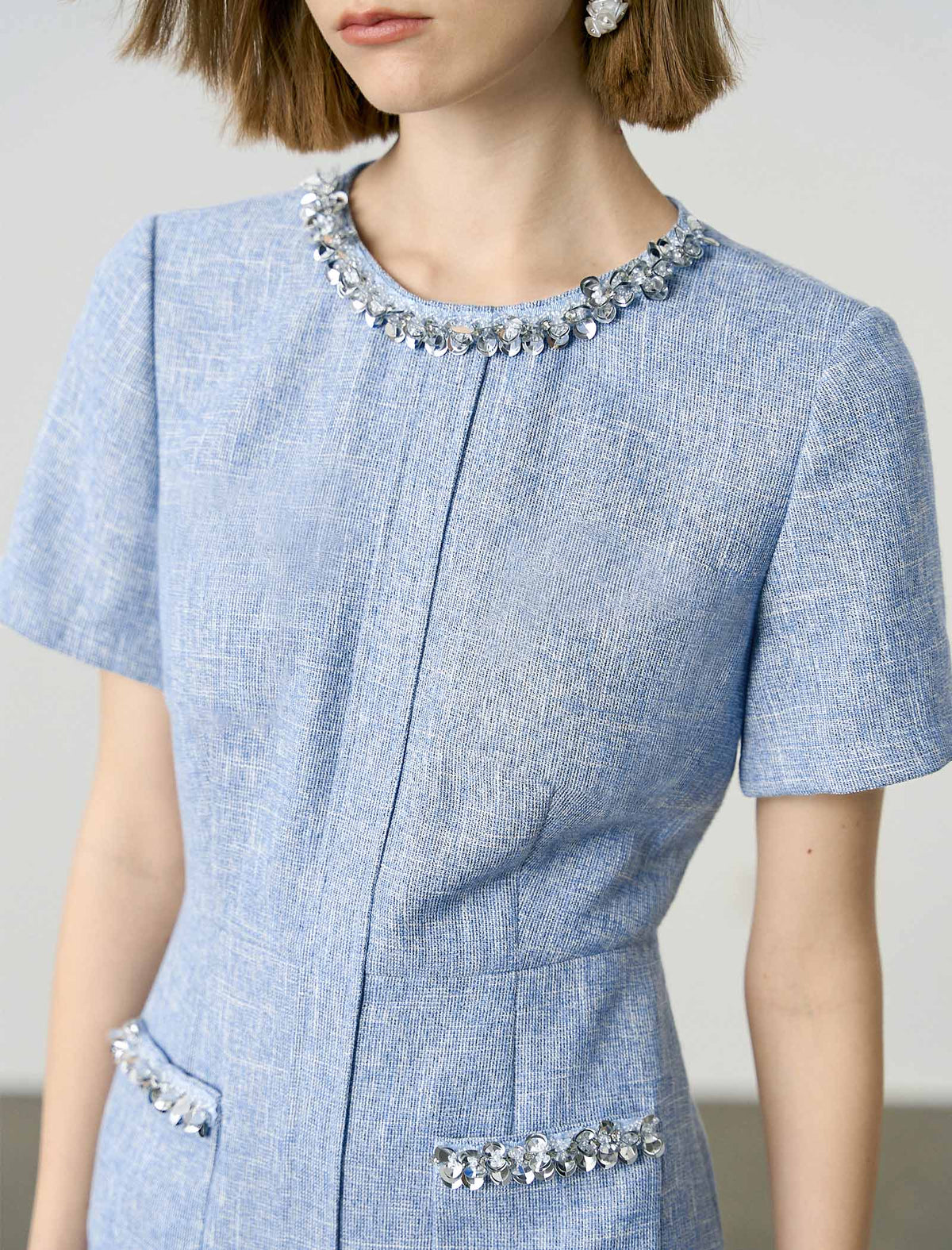 Sequin Embellished Mini Dress