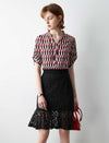 Silk Short Sleeve Plaid Shirt
