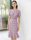 Lilac Lace Mermaid-Hem Dress
