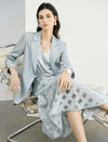 Light Grey Three-Quarter Sleeve Blazer