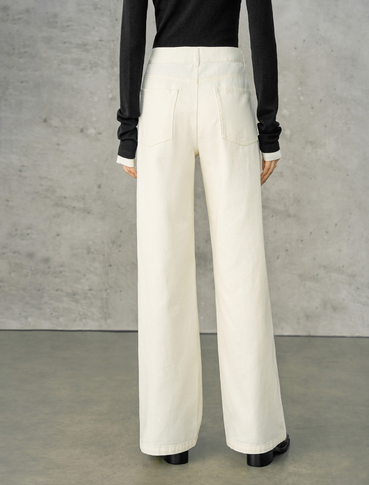 High-Waisted Wide Leg Denim Pants