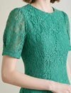 Light Blue Lace A-Line Midi Dress
