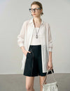 Lightweight Longline Pleated Shirt