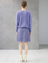 Wool and Mulberry Silk Blend Beaded V-Neck Sweater