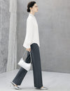 Ruffled Mock Neck Textured Blouse
