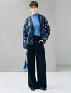 Floral V-Neck Button Front Knit Cardigan