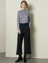 Textured Wide-Leg Cropped Pants