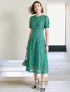 Light Blue Lace A-Line Midi Dress