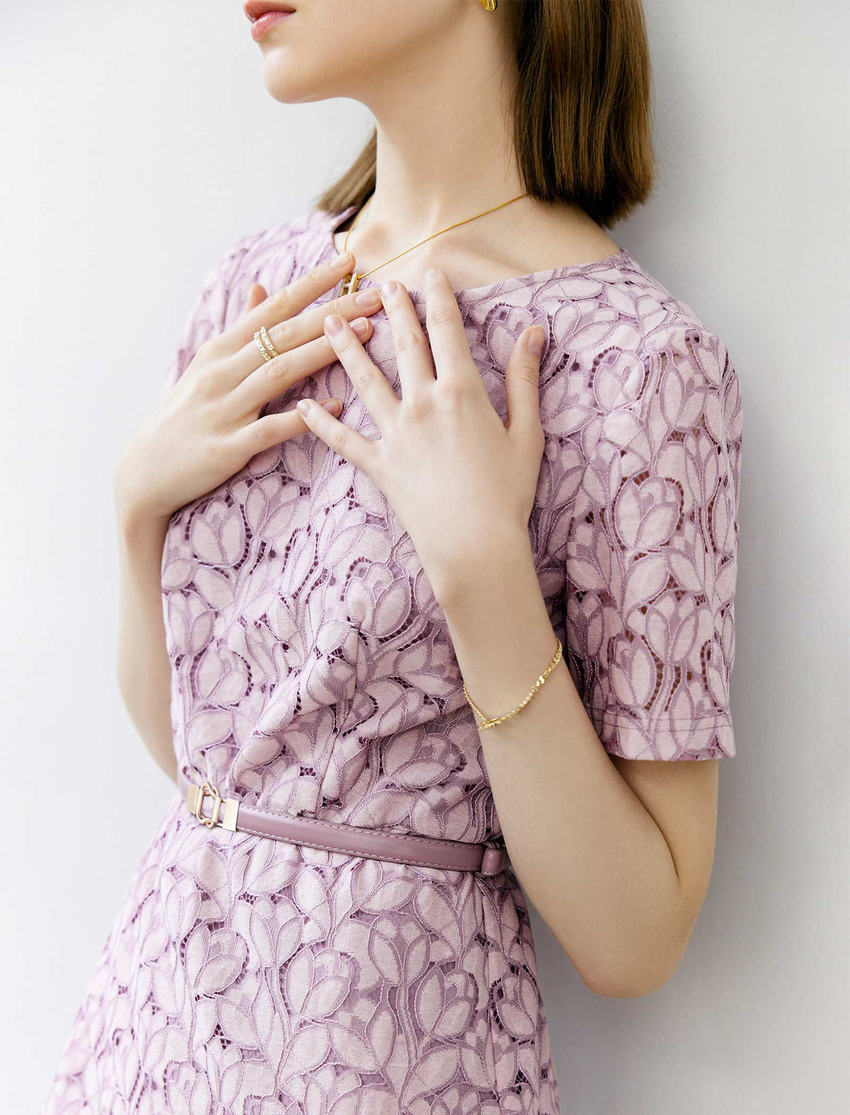 Lilac Lace Mermaid-Hem Dress