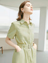 Waist-Cinched Shirt Dress