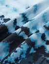 Blue Tie-Dye Print Chiffon Midi Dress