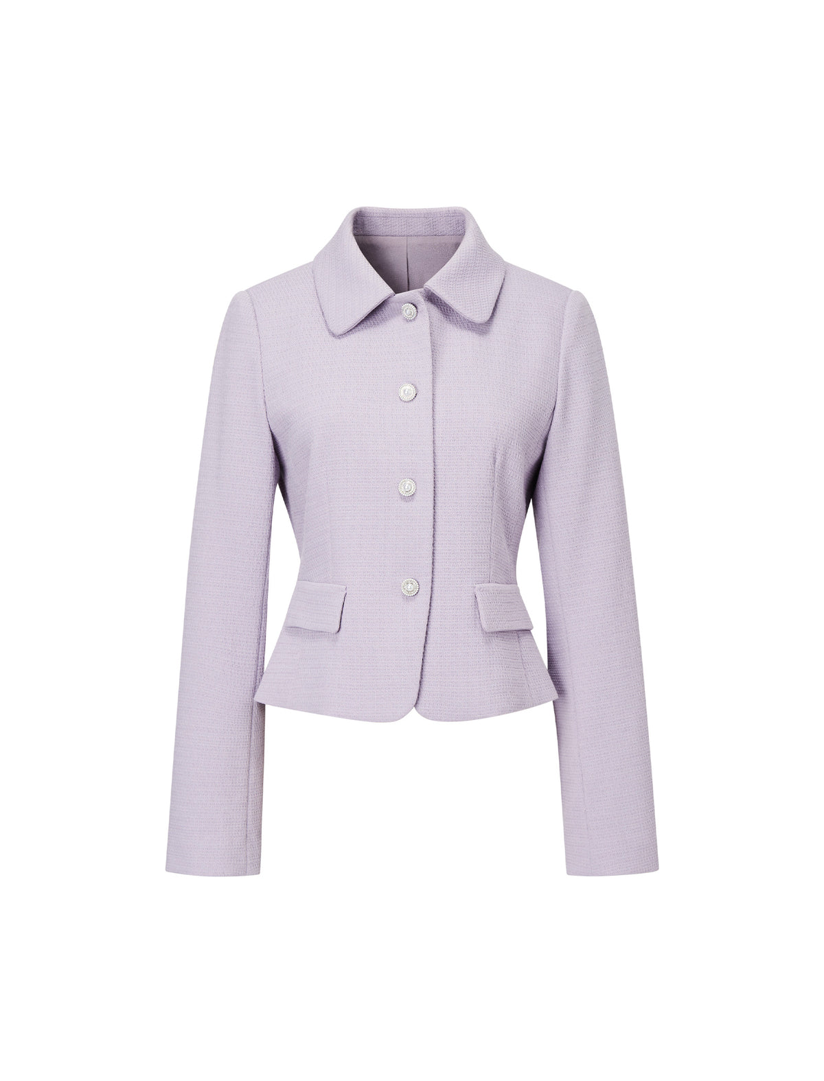 Single Breasted Collared Long Sleeve Jacket