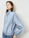 Stand Collar Zip Front Utility Jacket Coat
