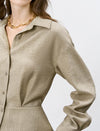 Tencel-Wool Blend Peplum Shirt