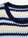 Tencel Striped Short-Sleeve Knit Top