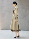 Double Breasted Midi Trench Coat with Waist Belt