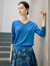 Wool Blend Round Neck Long Sleeve Sweater