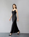 Flowing Silk Open-Back Slip Gown