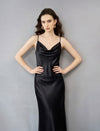 Flowing Silk Open-Back Slip Gown