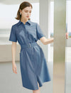 Waist-Cinched Shirt Dress