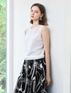Chiffon Round Neck Sleeveless Top