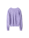 Purple Butterfly Jacquard V-Neck Cardigan
