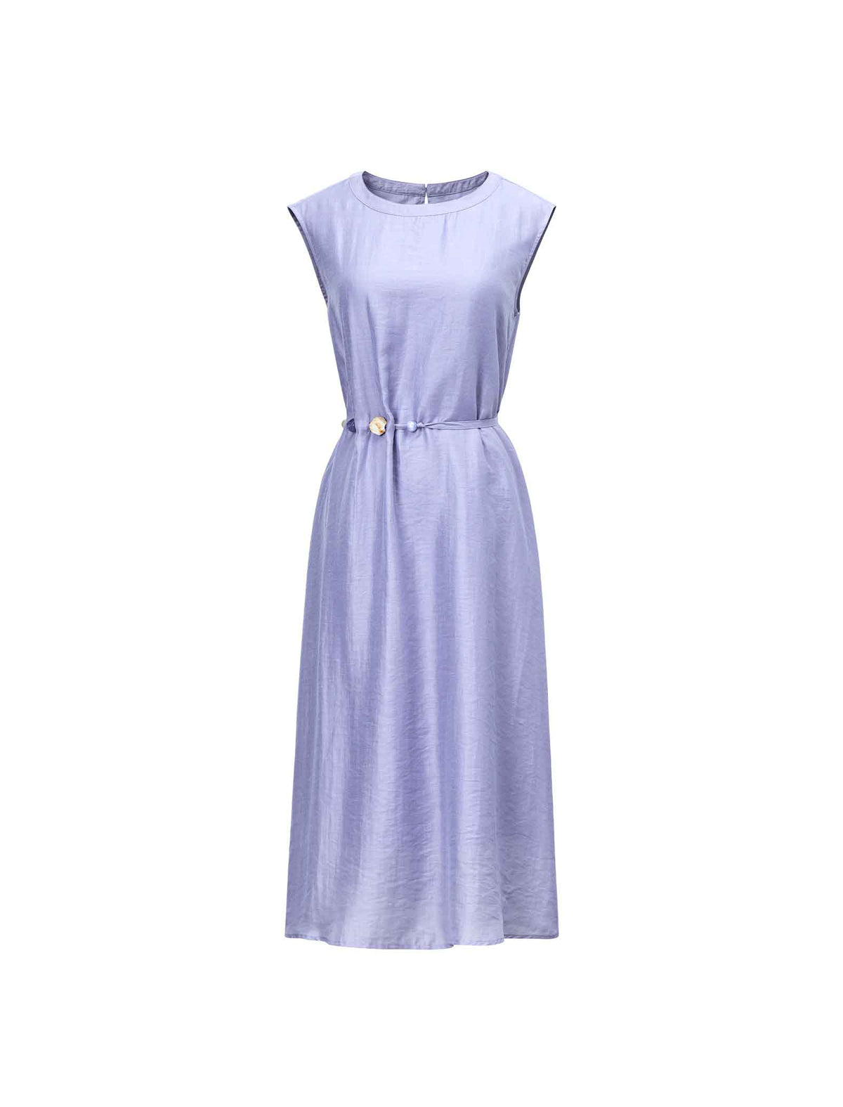 Tencel Linen Blend Belted Midi Dress