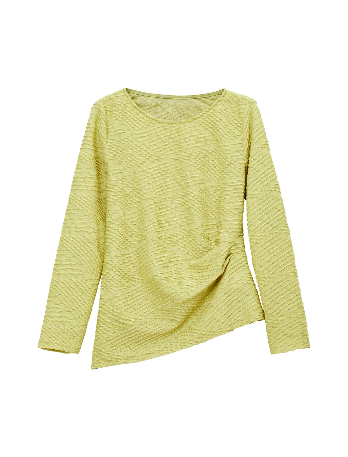 Textured Round Neck Long Sleeve Knit Top
